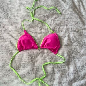 Kids Swim Bikini Top - Pink and Green